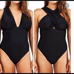 NWT CUPSHE black one piece swimsuit